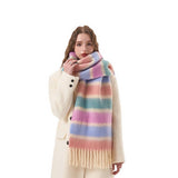 COLOR STRIPE SCARF SOFT WINTER WRAP FOR COUPLES_CWASC2377