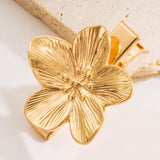 METAL HEART FLOWER HAIR CLIP ELEGANT MINIMAL_CWAHA6177
