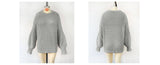 Solid Color Crew Neck Plus Size Pullover Sweater