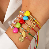 BOHEMIAN COLORFUL HEART STAINLESS STEEL BRACELET_CWMM3879