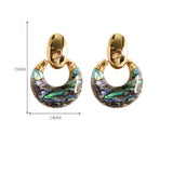 VINTAGE NATURAL OVAL BLACK SHELL EARRINGS_CWMM4321