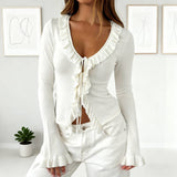 Y2K Hot Girl Long-Sleeved Knitted T-Shirt