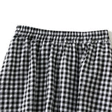 LACE TRIM PLAID HIGH WAIST A LINE MIDI SKIRT_CWBMS0344