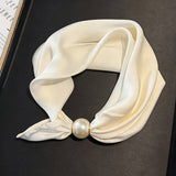 Ivory Pearl Magnetic Skinny Neck Scarf_Cwasc03933