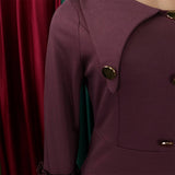 FASHIONABLE AND ELEGANT COMMUTER LONG DRESS_CWDMD3698