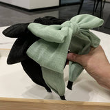 BIG BOW SOLID COLOR ELEGANT HEADBAND_CWAHA2572