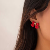RED BOW EARRINGS MINIMALIST JEWELRY_CWAJE1137
