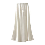 ASYMMETRICAL SATIN FISHTAIL SLIMMING MIDI SKIRT_CWBMS0353
