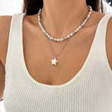 BEADED NECKLACE WITH STAR SHAPED PENDANT TASSELS_CWAJE1158