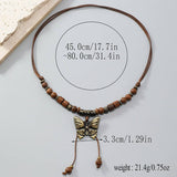 LONG WOODEN BEAD BUTTERFLY TASSEL NECKLACE_CWMM4586