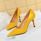 SIMPLE GLOSSY SHALLOW POINTED TOE SEXY HIGH HEELS_CWSHH0060