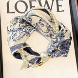Ivory Pearl Magnetic Skinny Neck Scarf_Cwasc03933