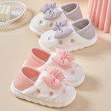 BOW DECOR MINIMALIST FLUFFY BEDROOM SLIPPERS_CWSHS0238