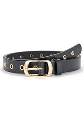 Trendy Fashion Simple Eyelet Leather Belt_Cwabe065