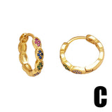 COLORED ZIRCON GOLD PLATED FLOWER EARRINGS_CWAJE0982