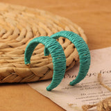 NEW VINTAGE SIMIAN GRASS VINE WOVEN EARRINGS_CWAJE4011
