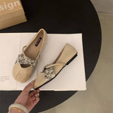 Vintage Flat Mary Jane Shoes Suede Low Cut