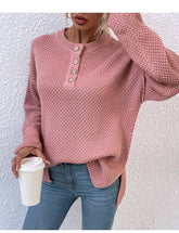 Solid Color Crew Neck Button Up Front Cardigan