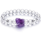 Cwaje3876_Amethyst Irregular Raw Stone Beads Bracelet