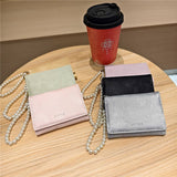 Velvet Pearl Letter Trifold Mini Wallet_Cwab06211