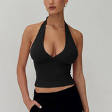 Solid Color Halter Top Street Y2K Slim Spice Vest