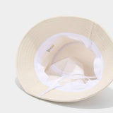 MACAROON COLORED BLACK CAT EMBROIDERED BUCKET HAT_CWAH1631