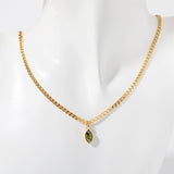 STAINLESS STEEL MARQUIS EYE ZIRCONIA NECKLACE_CWMM5584