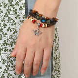 PERSONALIZED BEADED BRAIDED LEATHER BRACELET_CWMM4514