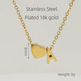 18K GOLD HEART LETTER PENDANT NECKLACE_CWAJE0692