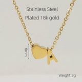 18K GOLD HEART LETTER PENDANT NECKLACE_CWAJE0692