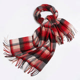 MELANGE CHECK WOOL SCARF DOUBLE SIDED SHAWL UNISEX_CWASC2350