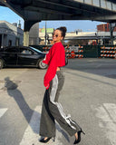 Wide-Leg Straight Leg Jeans With Side Stretch