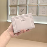 Cute Bow Zip Bifold Wallet For Women_Cwab06227