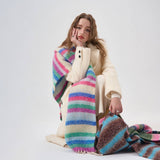 RAINBOW COLORBLOCK SCARF WARM COZY WINTER WRAP_CWASC2351
