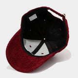 Corduroy Letter Baseball Cap Women Trendy_Cwah04649