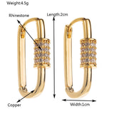 SQUARE HOOP EARRINGS GOLD PLATED UNIQUE DESIGN_CWMM8532