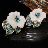 Vintage Flower Zirconium Earrings