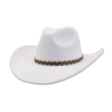 Western Ethnic Felt Cowboy Fedora Hat_Cwah04406