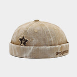 Retro Letter Star Patch Brimless Cap Unisex_Cwah04671