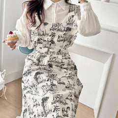 LANDSCAPE PAINTING OF RUFFLED NUMB APRON_CWMM5801