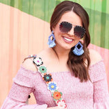 GEOMETRIC DIAMOND SHAPED RICE BEAD TASSEL EARRINGS_CWAJE1043