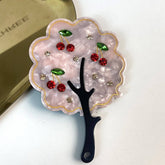 FASHIONABLE RHINESTONE HANDLE MIRROR TREE DESIGN_CWMM6388