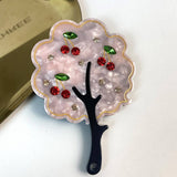 FASHIONABLE RHINESTONE HANDLE MIRROR TREE DESIGN_CWMM6388