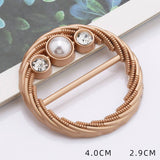 METAL PEARL AND DIAMOND CORNER BUTTON SCARF RING_CWMM2142