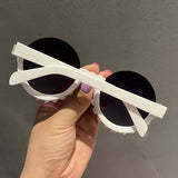 FASHIONABLE ROUND HALF FRAME SMALL SUNGLASSES_CWASG0782