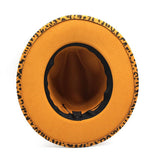 BLACK TWEED WIDE BRIM HAT LEOPARD PRINT HATJAZZ HAT_CWAH2559