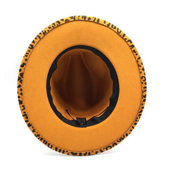 FASHION COW PATTERN WOOLEN HAT JAZZ HAT FELT HAT_CWAH2569