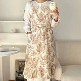 Waterproof Ink Leaf Edge Fish Tail Household Apron_Cwmm5799