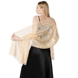 FLORAL LACE TIE DYE SHAWL BRIDAL EVENING WRAP_CWASC1092