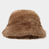 Two Tone Fuzzy Bucket Hat Women Winter_Cwah04648